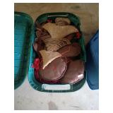 Two tubs full of Christmas with lids