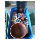 Awesome wood salad bowl, homemade afghans, home