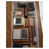 Plastic tub of assorted picture frames