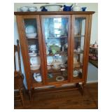 4 tier oak china cabinet 61x43.5x16 * NO CONTENTS*
