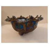 Beautiful carnival glass bowl 11 x 5.5