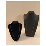 Two Italian silver chains, 24 in, 30 in