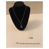 925 jewelry, blue necklace is 16 inch, pink