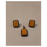 Old, silver earring and 1.5 inch pendant set