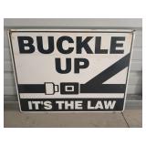 Metal buckle up sign 18x24