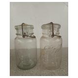 Ball, quick seal jars w/ glass lids