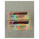 16 rds 308 MAR EXP 160 gr FTX; 20 rds brass