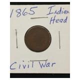 1865 Indian head penny, Civil War
