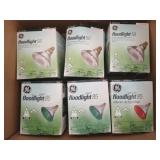 6 ct floodlight bulbs, 2 green, 1 red