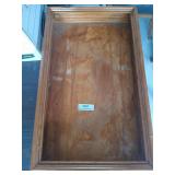 Wood display box 26 x 16 x 4 needs glass/plastic