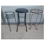 2 metal plant stands 24x13 large one, folding