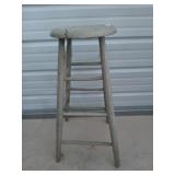 Old wooden bar stool 32"