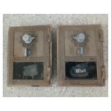 2 brass post office box doors 5x3.75