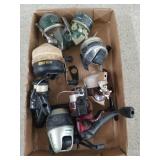 Box of asst fishing reels