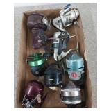 Box of asst fishing reels