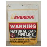 Metal double sided Enbridge pipeline sign 14x10