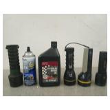 New can of Gunk puncture seal, half a jug of