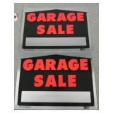 2 metal garage sale signs