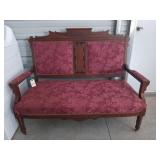 Beautiful Eastlake Victorian settee on wood