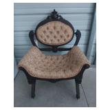 Victorian upholstered chair on casters, 1 caster