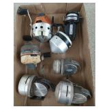 Box of asst fishing reels