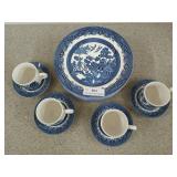 18 pc Churchill England Willow dishes
