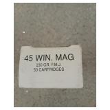50 rds 45 Win mag 230 gr FMJ
