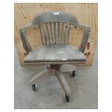 Wooden rolling desk chair