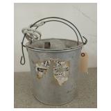 Galvanized minnow bucket