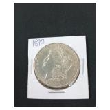1890 Morgan silver dollar