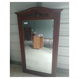 Oak framed beveled mirror 55 x 33.5