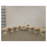 Franciscan desert Rose teapot & 6 cups