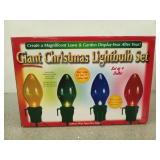 Giant Christmas light bulb set