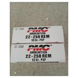 40 rds 22-250 Rem 55 gr PSP