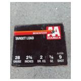 25 rds 28 ga 2 3/4" 3/4 oz 9 shot shells