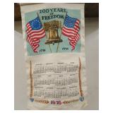 Cloth bicentennial calendar 1976