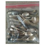 Bag of silver plate cutlery