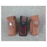 3 ct leather knife / sharpening stone holsters