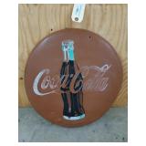 Metal Coca-Cola button sign 1990 20"