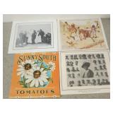 7 asst black folk art pieces