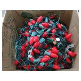 Box of red large bulb Christmas lights