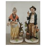Pair of Norleans Japan ceramic figurines 14" has
