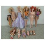 12 asst dolls: 1999 Barbie and others