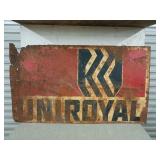 Heavy metal Uniroyal sign 31x54 has lots of