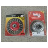 New 4" wire wheel, 3" crimped wire cup brush