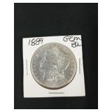 1889 Morgan silver dollar GEM BU