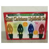 Giant Christmas light bulb set