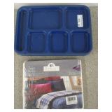 New twin flat sheet, 3 ct plastic cafeteria trays
