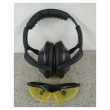 Winchester shooters earmuffs, yellow glasses