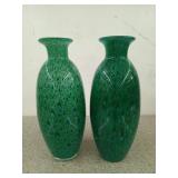 2 gorgeous glass vases 12"